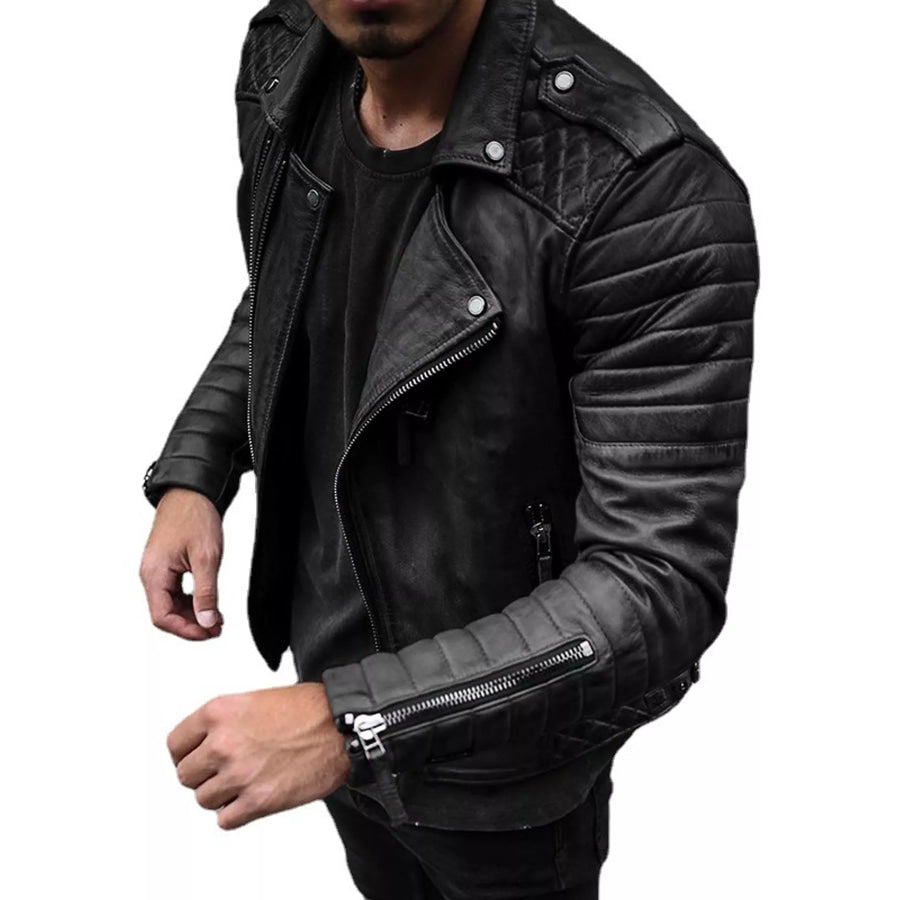 Men’s Full Size Zip Up Long Sleeve Jacket Plus Black / S Apparel and Accessories