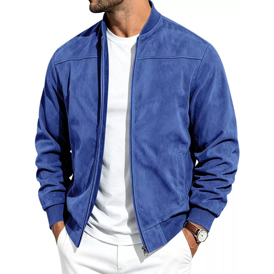 Men’s Full Size Zip Up Long Sleeve Jacket Plus Royal Blue / S Apparel and Accessories