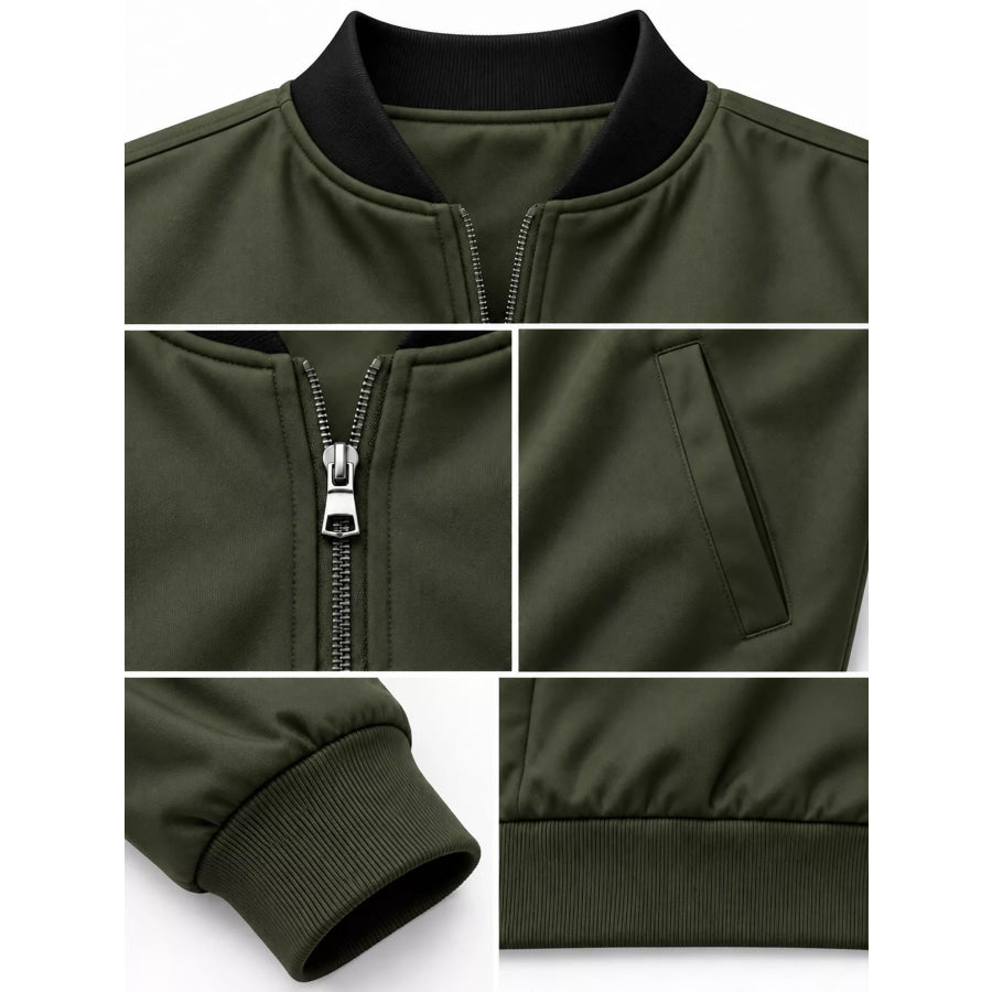 Men’s Full Size Zip Up Slim-Fit Bomber Jacket Plus Apparel and Accessories