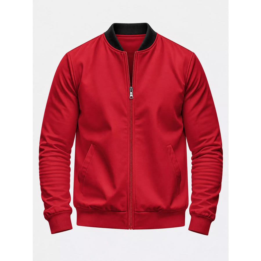 Men’s Full Size Zip Up Slim-Fit Bomber Jacket Plus Apparel and Accessories