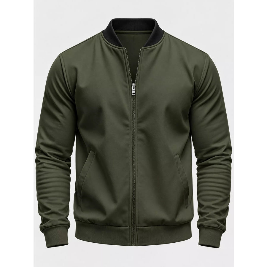 Men’s Full Size Zip Up Slim-Fit Bomber Jacket Plus Apparel and Accessories
