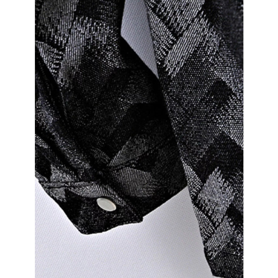 Men’s Geometric Patterned Denim Jacket Apparel and Accessories