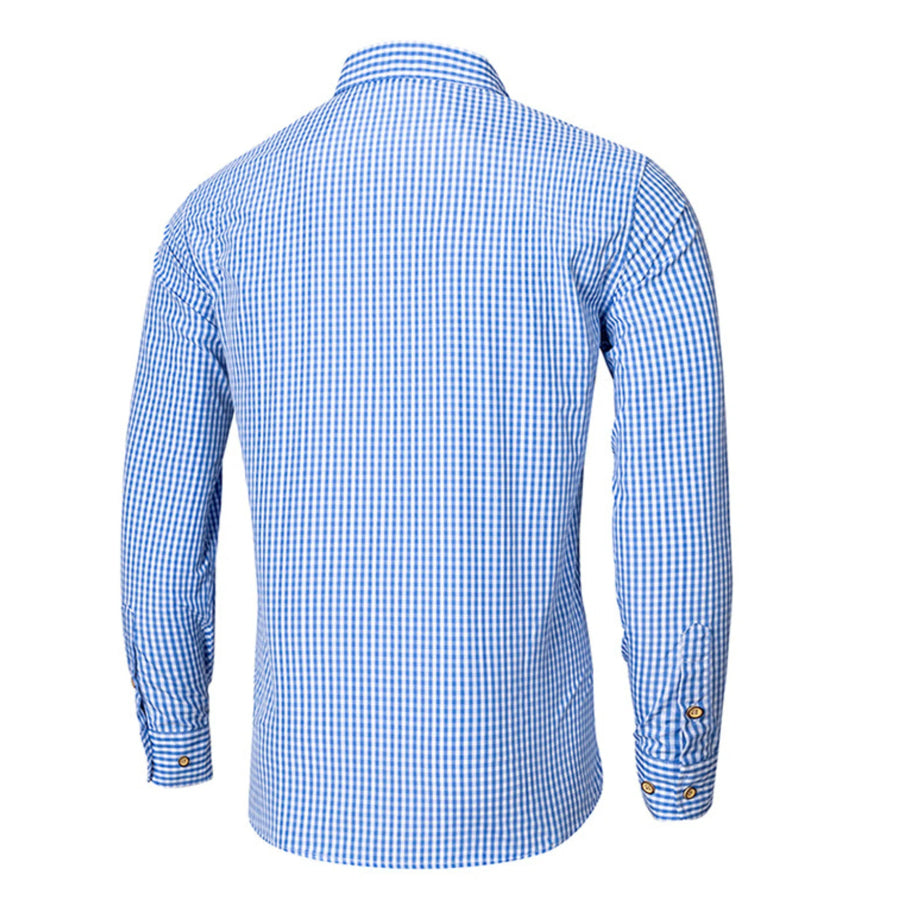 Men’s Gingham Button-Down Long Sleeve Shirt Apparel and Accessories