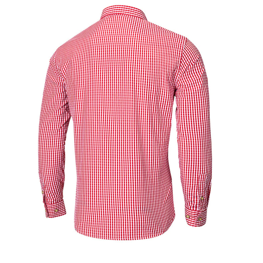 Men’s Gingham Button-Down Long Sleeve Shirt Apparel and Accessories