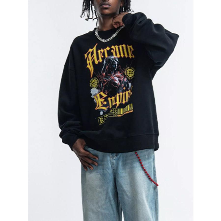 Men’s Gothic Graphic Crewneck Sweatshirt Black / S Apparel and Accessories