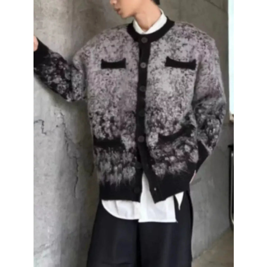 Men’s Gradient Long Sleeve Cardigan Apparel and Accessories