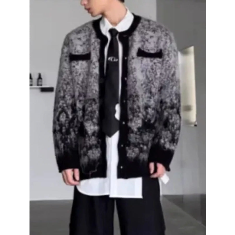 Men’s Gradient Long Sleeve Cardigan Apparel and Accessories
