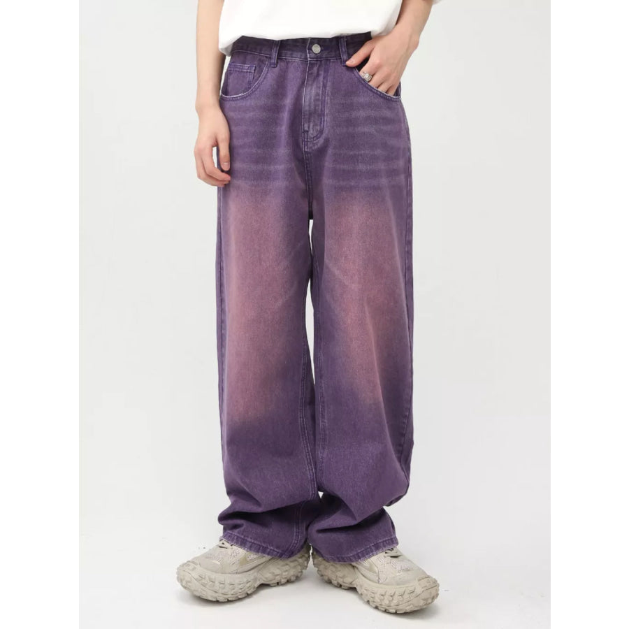 Men’s Gradient Wide-Leg Jeans Mauve / XS Apparel and Accessories