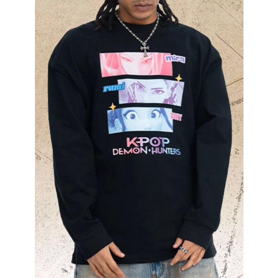 Men’s Graphic Long Sleeve T-Shirt Black / S Apparel and Accessories