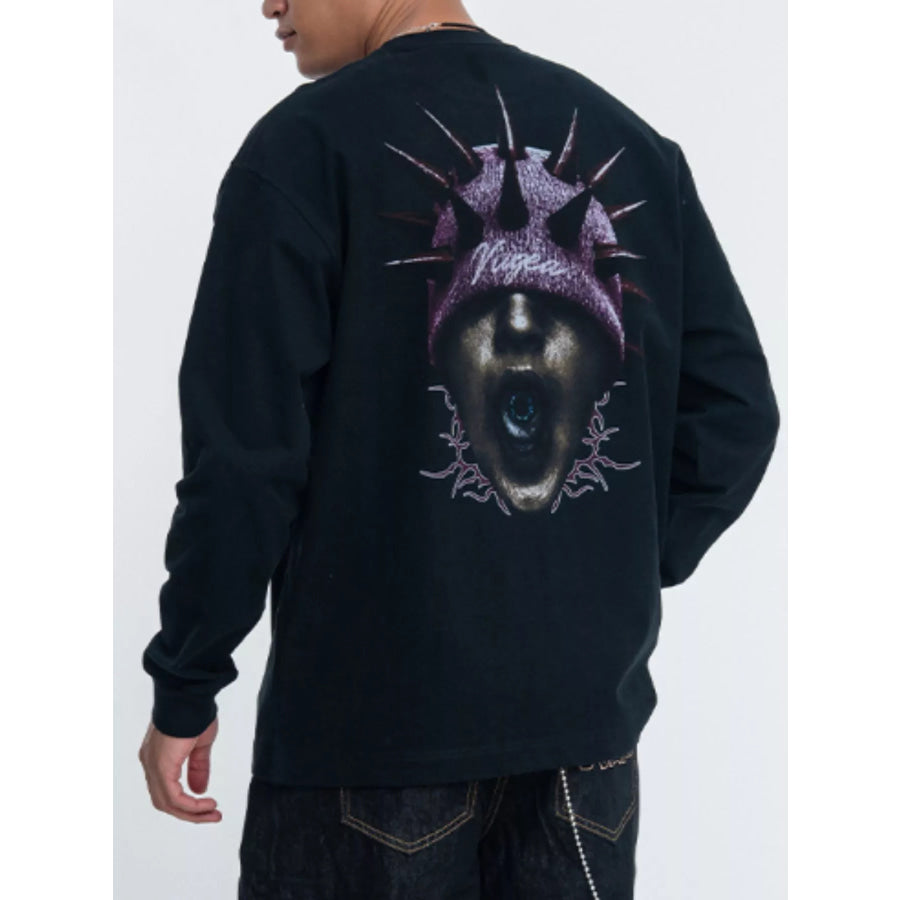 Men’s Graphic Long Sleeve T-Shirt Black / S Apparel and Accessories