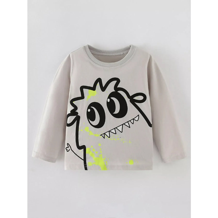 Men’s Graphic Long Sleeve T-Shirt Gray / 3T Apparel and Accessories