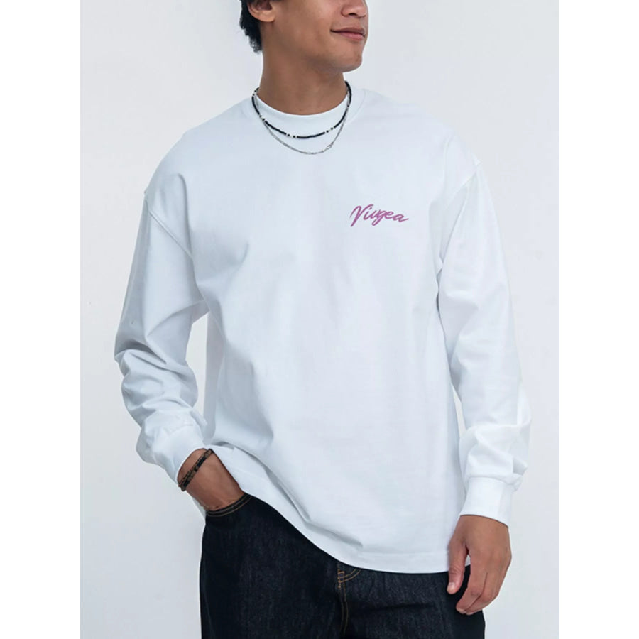 Men’s Graphic Long Sleeve T-Shirt White / S Apparel and Accessories