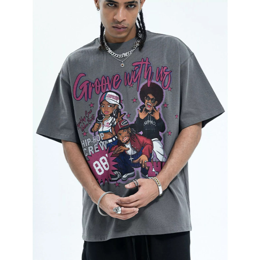 Men’s Graphic Round Neck Half Sleeve T-Shirt Apparel and Accessories