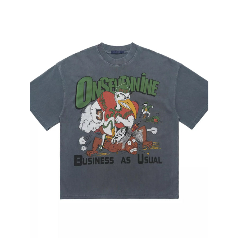 Men’s Graphic Round Neck Oversized T-Shirt Apparel and Accessories