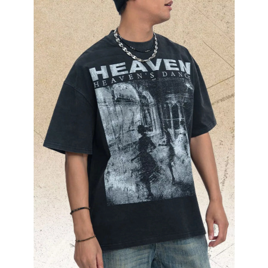 Men’s Graphic Round Neck Short Sleeve T-Shirt Apparel and Accessories