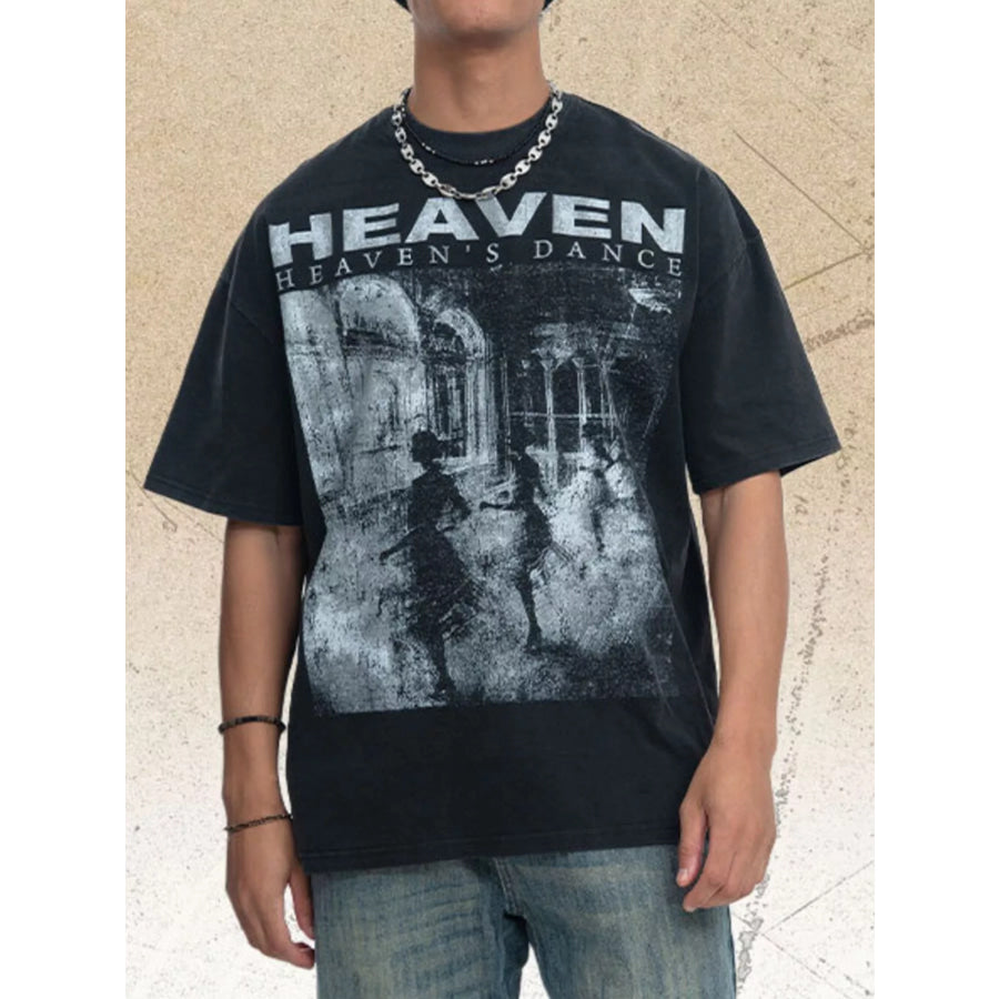 Men’s Graphic Round Neck Short Sleeve T-Shirt Apparel and Accessories