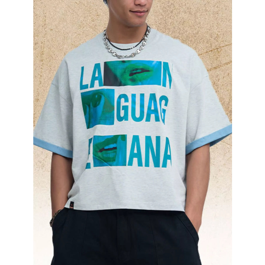 Men’s Graphic Round Neck Short Sleeve Top Apparel and Accessories