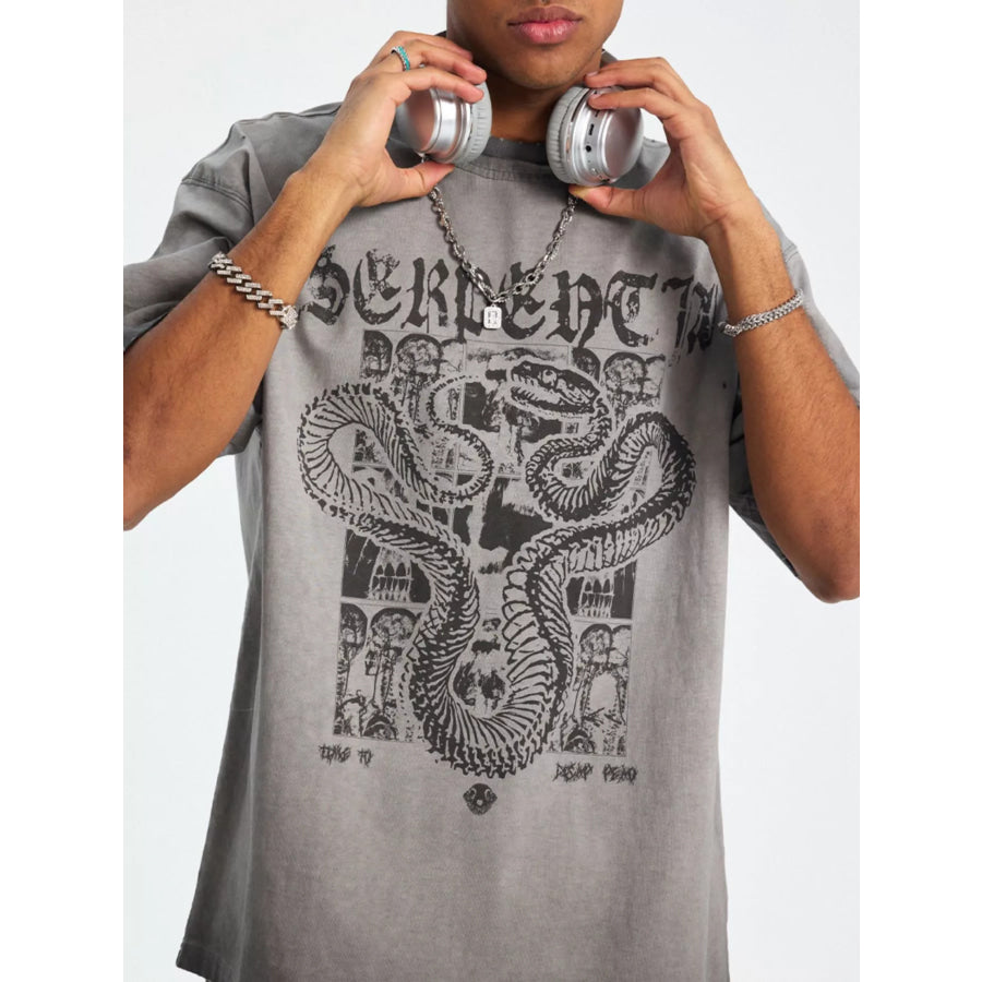 Men’s Graphic Round Neck T-Shirt Apparel and Accessories