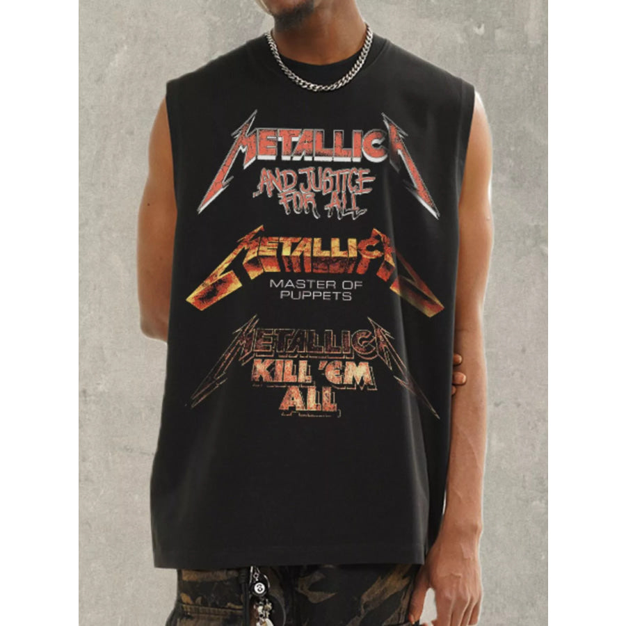 Men’s Graphic Round Neck Tank Black / M Apparel and Accessories