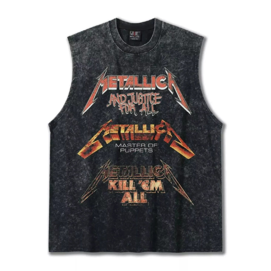 Men’s Graphic Round Neck Tank Dark Gray / M Apparel and Accessories