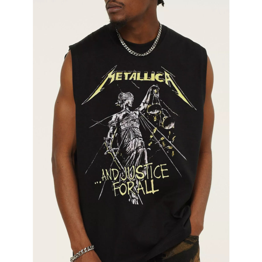 Men’s Graphic Round Neck Tank Top Black / M Apparel and Accessories