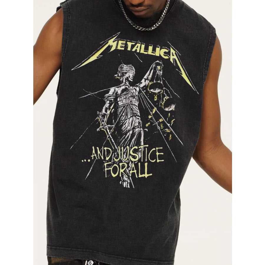 Men’s Graphic Round Neck Tank Top Dark Gray / M Apparel and Accessories