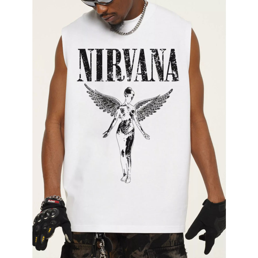 Men’s Graphic Round Neck Tank White / M Apparel and Accessories