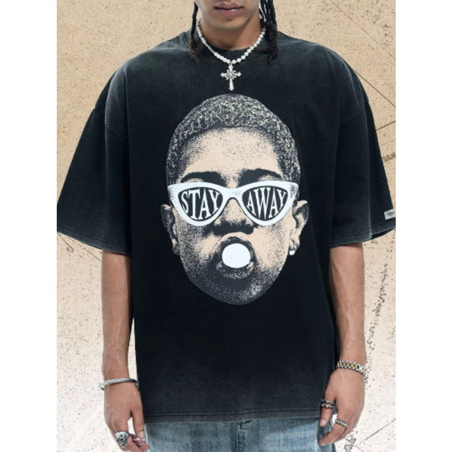 Men’s Graphic Short Sleeve Oversized T-Shirt Black / M Apparel and Accessories