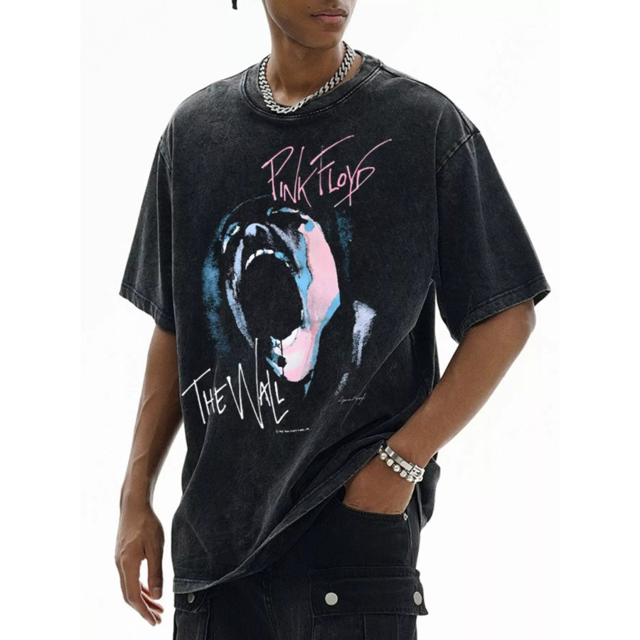 Men’s Graphic Short Sleeve Oversized Washed T-Shirt Apparel and Accessories
