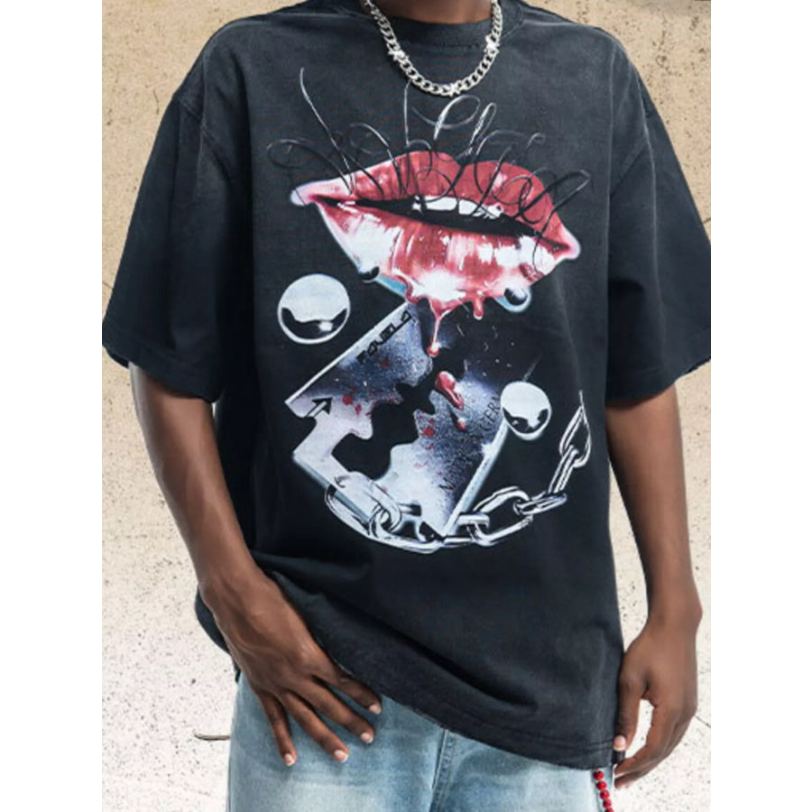 Men’s Graphic Short Sleeve T-Shirt Black / S Apparel and Accessories