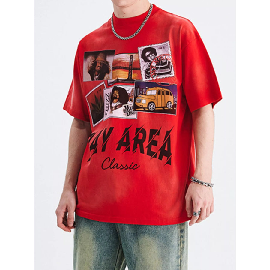 Men’s Graphic Short Sleeve T-Shirt Red / S Apparel and Accessories