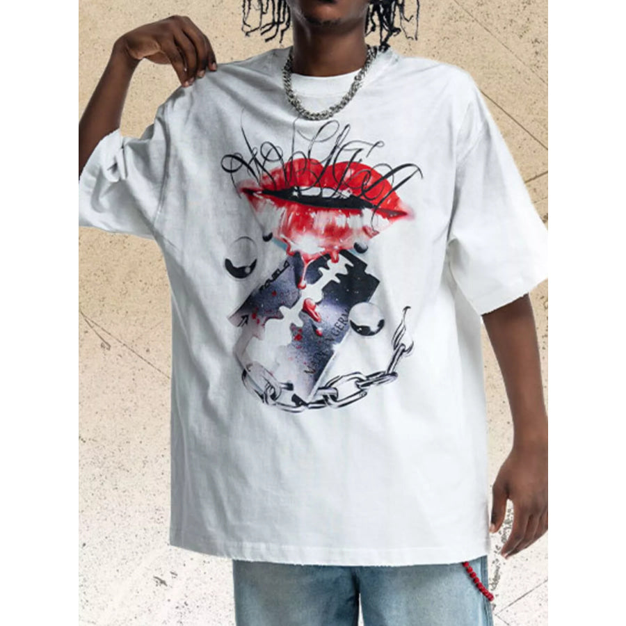 Men’s Graphic Short Sleeve T-Shirt White / S Apparel and Accessories