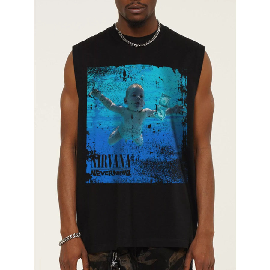 Men’s Graphic Sleeveless Tank Top Black / M Apparel and Accessories