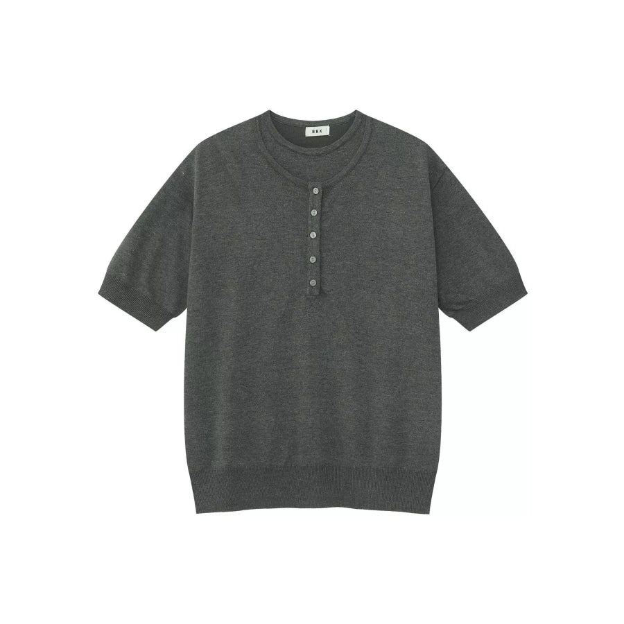 Men’s Henley T-Shirt with Button Detail
