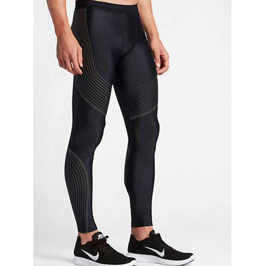 Men’s High Waist Active Leggings Black / S Apparel and Accessories