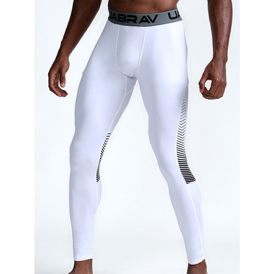 Men’s High Waist Active Leggings White / S Apparel and Accessories