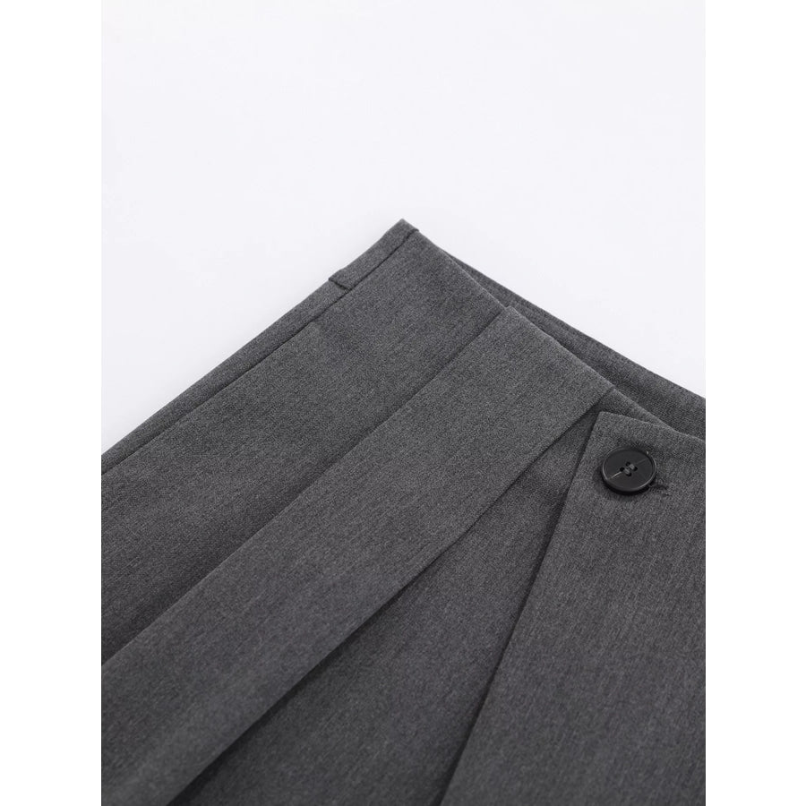 Men’s High-Waisted Asymmetric Pleated Capris Apparel and Accessories