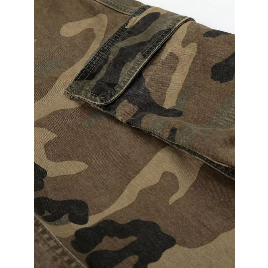 Men’s High-Waisted Camouflage Cargo Wide-Leg Pants Apparel and Accessories
