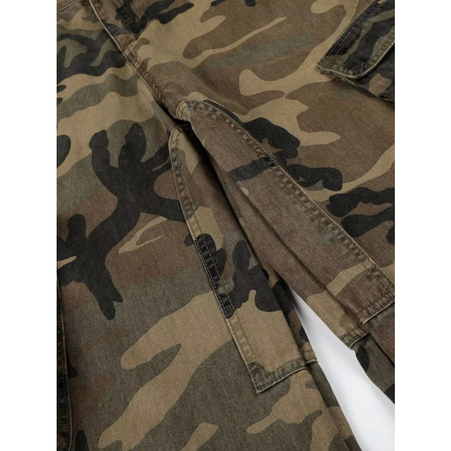 Men’s High-Waisted Camouflage Cargo Wide-Leg Pants Apparel and Accessories