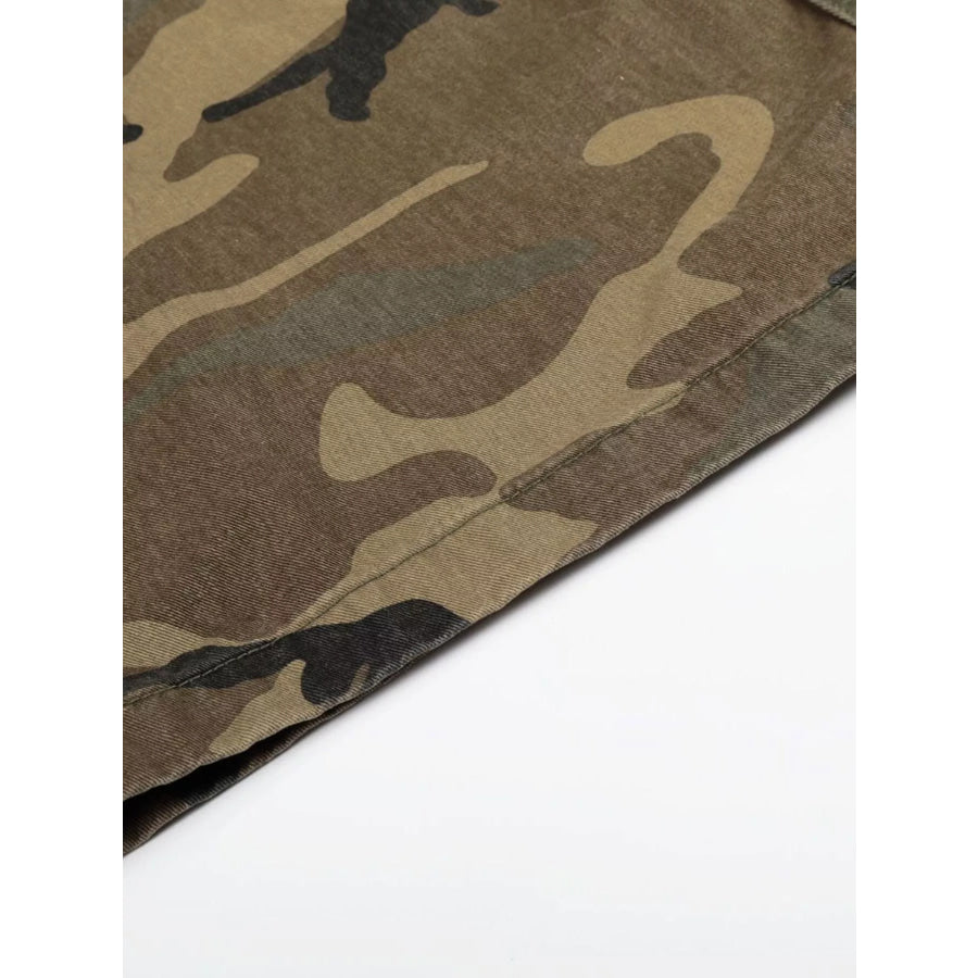 Men’s High-Waisted Camouflage Cargo Wide-Leg Pants Apparel and Accessories