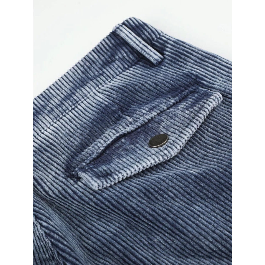 Men’s High-Waisted Corduroy Cargo Pants Apparel and Accessories