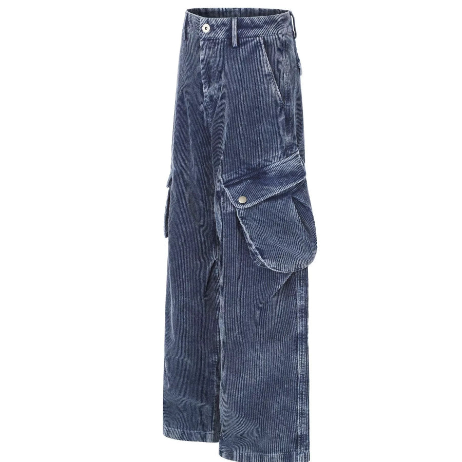 Men’s High-Waisted Corduroy Cargo Pants Apparel and Accessories