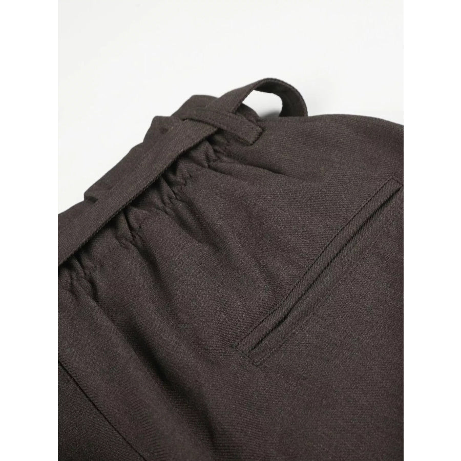 Men’s High-Waisted Paperbag Waist Wide-Leg Capris Apparel and Accessories