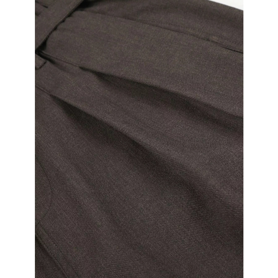 Men’s High-Waisted Paperbag Waist Wide-Leg Capris Apparel and Accessories