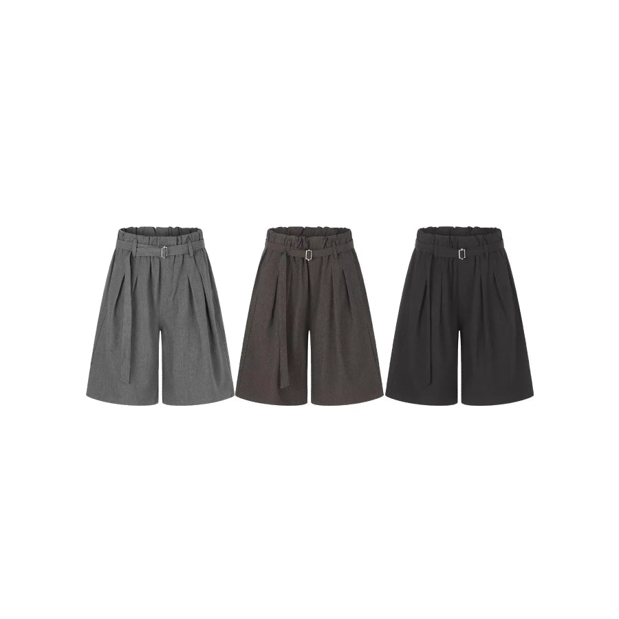 Men’s High-Waisted Paperbag Waist Wide-Leg Capris Apparel and Accessories