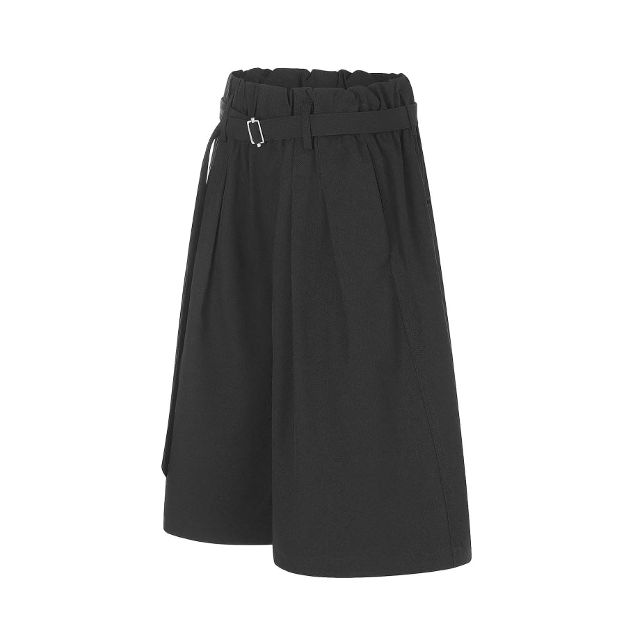Men’s High-Waisted Paperbag Waist Wide-Leg Capris Apparel and Accessories