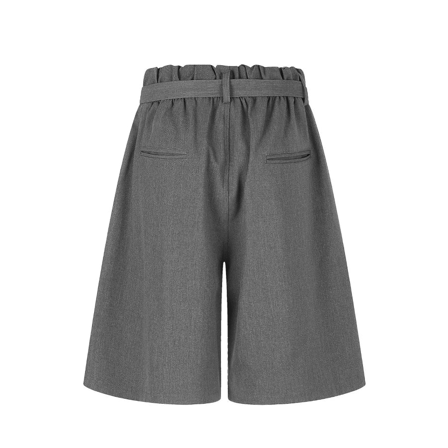 Men’s High-Waisted Paperbag Waist Wide-Leg Capris Apparel and Accessories