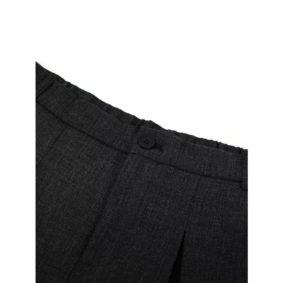 Men’s High-Waisted Pleated Wide-Leg Capri Pants Apparel and Accessories
