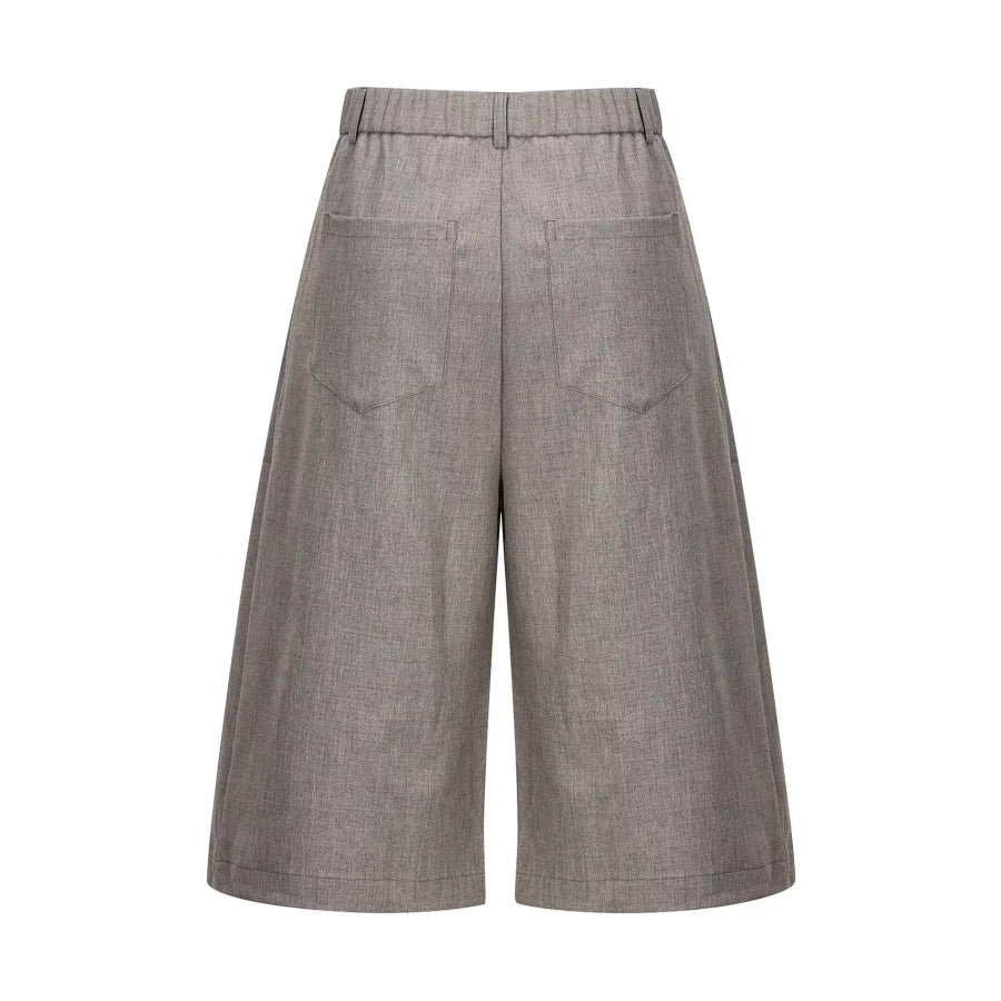 Men’s High-Waisted Pleated Wide-Leg Capri Pants Apparel and Accessories