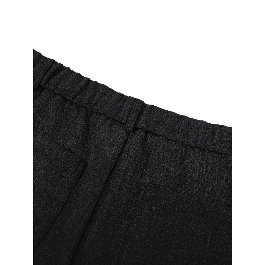 Men’s High-Waisted Pleated Wide-Leg Capri Pants Apparel and Accessories